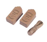 SILENRADAWN Kraft Paper Tags Writable and Drawable Tags 101pcs with Jute Twine, Brown Thank You Notes and Message Cards Fine Handmade Labels for Birthday and Thanksgiving