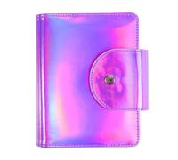 SILENRADAWN Leather Nail Stamping Plate Storage Bag Nail Steel Plate Package Case with Snap Button Closure , Purple for 20 Cards , Practical Square and Rectangular Design for Home or Salon Use