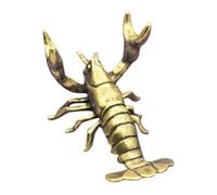 SILENRADAWN Lobster Ornament Vintage Brass with Meticulous Craftsmanship and Sturdy Copper Material Lobster-shaped Decorative Figurine for Home Décor Or as A Retro Pen Rest