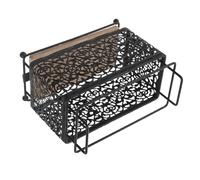 SILENRADAWN Makeup Brush Holder Organizer with Universal Fit and Innovative Surface Treatment, Iron and Rubber Wood Timber Material, Stylish Vintage Design for Home and Professional Studios,