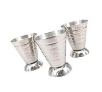 SILENRADAWN Measuring Cups with Quantity Stainless Steel Multi-Purpose 3pcs 75ml Cocktail Shot Jiggers Display Precision Liquor Measurer for Home Bar Use