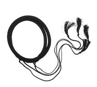 SILENRADAWN Men's Black Wool Headband with Braided Tassel, Arab Dubai Style Shemagh Hair Accessory, Versatile and Flexible Size for Arab Style Weddings and Daily Life