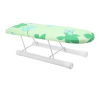 SILENRADAWN Mini Folding Ironing Board with Green Cloth Cover and Iron Frame Compact Tabletop Ironing Board Suitable for Garment Steamer for Tailoring