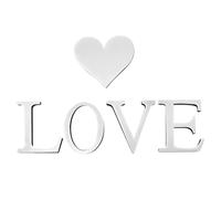 SILENRADAWN Mirror Wall Stickers for Silver Heart Shaped Acrylic 5pcs Self Adhesive Easy to Stick Wall Decor and Party Home Decoration