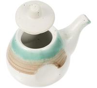 SILENRADAWN Multi-function Ceramic Oil Dispenser Bottle 200 Ml Light Green Stylish Sauce Bottle for Kitchen Use, Convenient Vinegar and Soy Sauce Dispenser Keeps Spice Fresh