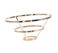 SILENRADAWN Pendant Lamp Shade Holder Lampshade Making Accessory Lightweight Sturdy Golden Iron 3-Tier Structure Simple Design for Many Places