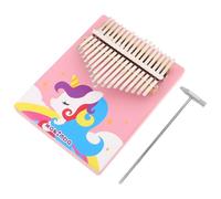 SILENRADAWN Pink Wooden Thumb Kalimba Finger Piano for Beginners Cartoon Design Pure Sound Portable Music Instrument for Travel