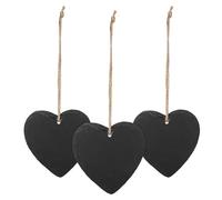 SILENRADAWN Plant Labels Sturdy and Decorative with Jute Rope 3pcs Heart Shaped Slate Reusable Hanging Garden Tags Writable with Chalk Marker Black Slate for Wall Decoration and Price Tag