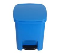 SILENRADAWN Plastic Pedal Trash Can with Flip Lid, 10l Blue Rubbish Bin for Kitchen, Bedroom, Office - Compact Desk Waste Basket with Covered Lid for Household Recycling and Bathroom Use