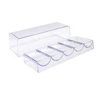 SILENRADAWN Poker Chip Holder, 100-chip Acrylic Tray with Five Compartments | Flip-top Design, Tabletop Organisation for Board Game Tokens, Hosts and Card Dealers, Space-saving
