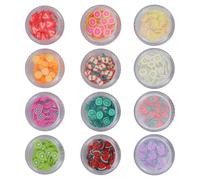 SILENRADAWN Polymer Clay Manicure Pieces 12pcs Assorted Color Fruit Slices Nail Art Accessories Easy to Operate for DIY Handmade Time Creative Nail Design