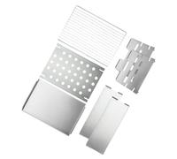 SILENRADAWN Portable Barbecue Grill Tabletop Grill for Camping Outdoor Silver Iron Compact Design Space-saving Detachable Charcoal Bbq Rack