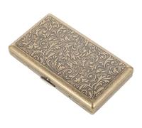 SILENRADAWN Portable Cigarette Box Case for 20 Cigarettes, Stainless Iron Material Buckle Design, Classic Retro Embossed Printing, Easy to Carry Tobacco Storage for Everyday Use