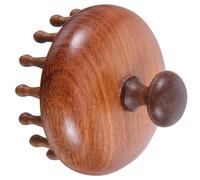 SILENRADAWN Portable Massage Brush Solid Wood Massage Scalp Brush Versatile Use Reduces Dandruff Natural Wood Material Comfortable Design for Travel and Office Use