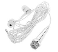 SILENRADAWN Portable Miniature Condenser Microphone for Podcasting and Interviewing, Easy to Operate Silver Plastic Singing Mic for Smartphones and Tablets