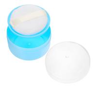 SILENRADAWN Powder Puff Box Portable Plastic and Textile Cotton Material for Talcum Powder Storage with Compartments Comfortable One-hand Operation Design for Butt, Suitable for Home Daily