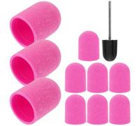 SILENRADAWN Purple Nail Grinding Head Sanding Caps for Manicure and Nail Art Lightweight Plastic for Polishing and Removing Dead Skin