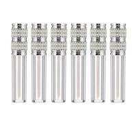 SILENRADAWN Refillable Lip Gloss Bottles with Rhinestone Design 6pcs with Brush Head Attached to Lid 5ml Leak-proof Plastic Containers for DIY Lip Balm