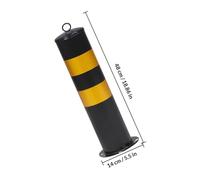 SILENRADAWN Safety Bollard 50cm Black Yellow Steel Pipe Warning Post Traffic Barrier Driveway Guard Parking Assistant for Garage Drivers Training