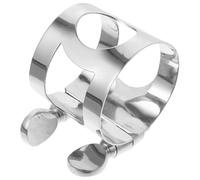 SILENRADAWN Saxophone Mouthpiece Clasp Silver Alto Saxophone Ligature Metal Sax Clip for Wind Instrument Accessory for Mouthpiece