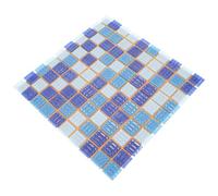 SILENRADAWN Self Adhesive PVC Mosaic Tile Stickers for DIY Home Decoration, Blue Pattern Design Decorative Tiles for Swimming Pool and Bathroom Wall Covering