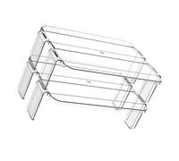 SILENRADAWN Shelf Superimposable Storage 2pcs Smooth Rack Refrigerator Plastic with Surface Organizing Design Space Saver for Tabletop and Fridge, for Kitchen