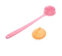 SILENRADAWN Silicone Bath Brush Ergonomic Dual-Sided Back Scrubber with Handle and Hanging Hole Design for Gentle Body Scrubbing and Skin Massage 2pcs Set for Home Bathing Use