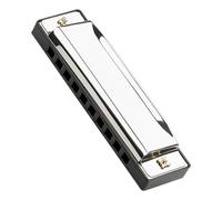 SILENRADAWN Silver 10 Hole C Key Harmonica for Beginners and Professionals, Stainless Steel with Laserprinted Design, Produces Beautiful Sounds, Sleek Handpolished Exterior for Music Lovers