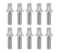SILENRADAWN Silver-plated Iron Drum Set Screws with Fine Polishing M6 Replacement Hardware 10pcs Sturdy Drum Accessories for Professional Drummers and Beginners