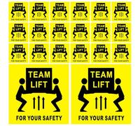 SILENRADAWN Team Lift Caution Labels Heavy Object Shipping Stickers 10x10cm 200pcs Self-Adhesive Warehouse Safety Warning for Handling and Moving Boxes
