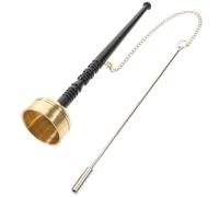 SILENRADAWN Temple Copper Yin Qing Percussion Instrument with Long Handle for Buddhist Meditation and Rituals Smooth Edges Classic Design Suitable for Home Temple Yoga Ancestral Hall Use