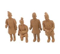 SILENRADAWN Terracotta Sculpture Figurines Low Maintenance Decor Set of 4 Pvc Material with Authentic Design and Unique Detailing for Living Room Decorative Objects for Culture