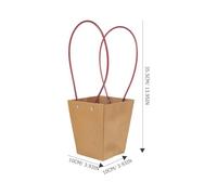 SILENRADAWN Tote Bags Wear-resistant Brown 10pcs Foldable Kraft Paper with Handles for Silk and Dried Flowers for Desktop Decor and Wrapping