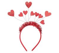 SILENRADAWN Valentine'S Day Headband with 9 Red Love-Shaped Decorations, Romantic Hair Accessories for Parties, Weddings, and Festive Occasions