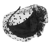 SILENRADAWN Vintage Polka Dot Lace Mesh Fascinator Clip Double Beret Headband for Wedding Party Women Elegant Hair Accessory for Christmas Year Valentine's Day