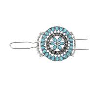 SILENRADAWN Vintage Turquoise Hair Fork with Flower Shape Alloy Material, Easy to Put and Take, Retro Chinese Style Hairpin, Hairdo Accessory That Can Be Given as A Present