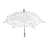 SILENRADAWN Vintage White Lace Wedding Umbrella Handmade with Soft Cotton Material and Elegant Lace Design Lightweight Parasol for Wedding Photography and Daily Use
