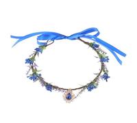 SILENRADAWN Water Drops between Eyebrows Handmade Fairy Flower Crown Headband Retro Rhinestone Crown Hairband for Halloween Costume Party