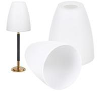 SILENRADAWN White Small Lampshades 2Pcs Frosted Plastic Flat Lamp Shade Covers for Table Pendant Wall Floor Lamps, Lightweight and Sturdy for Home Use