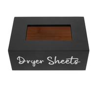 SILENRADAWN Wooden Tissue Holder with Smooth Surface, Compatible with Standard Size Tissue Boxes, Black Rectangular Guest Bathroom Napkin Holder in Simple Style for Home Or Office