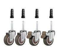 Silent 1.5" Swivel Casters with Brake Compatible with 14 16 19 22mm Tubes Replacement Wheels for Fur Carts Cribs and Shelves Heavy Duty Mobility Solutions