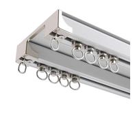 Silent 12.1FT Aluminum Double Track Ceiling Mount Sliding Barn Rail System - Smooth Operation for Room Dividers, Ideal for Bedrooms, Living Rooms, and Hospitals (White)