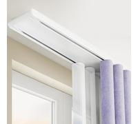 Silent 2-Way ain Track System Heavy-Du Concealed Double Rod for Living Room & Bathroom 2.9m (9.5ft) White Drapery Rail Smooth Easy Installat