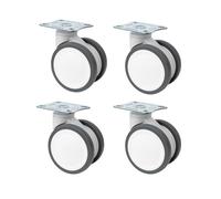 Silent 4-Inch Universal Swivel Caster Wheel with Brake, Double Disc TPR, Ultra Quiet & Durable, Heavy-Duty Plate for Furniture & Equipment Mobility