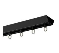 Silent Adhesive Curtain Rod for Ceiling or Wall 14.4ft Black Aluminum No Drill Perfect for Living Room Bedroom ShowerEasy Installation Strong Hold
