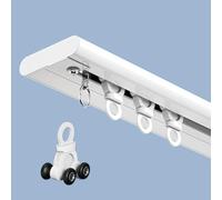 Silent ain Track for Single Panel 5.6m (18.4ft) Aluminum Ceiling Room Divider Ideal for Bedroom & Hospital Use Easy Installat White h