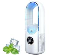 Silent Air Conditioner, Cooling Fan, Bladeless Silent Evaporative Air Cooler, Power Table Cooling Fan for Home (White)