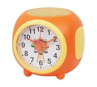 Silent Alarm Clock Featuring Starry Projection and Colorful Lights, Includes 6 Music Tunes and 5 Natural Sounds for a Peaceful Morning Start (orange)