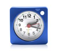 Silent Alarm Clock Small Travel Alarm Clock Non Ticking with Snooze Nightlight Function Bedside Luminous No Tick Quiet Large Display Lightweight Clocks for Deep Sleeper Bedrooms Traveling(Blue)
