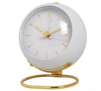 Silent Alarm Clocks Bedside Non Tickin,Simple Luminous Analogue Alarm Glow In The Dark Desk Clock With Light Snooze Quiet Bedroom For Heavy Sleepers Office Table(White)